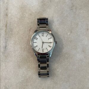 Classic Silver Stainless Steel Analog Watch - White Dial